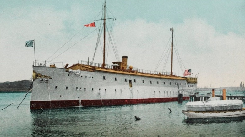 The USS Reina Mercedes on a postcard from 1907