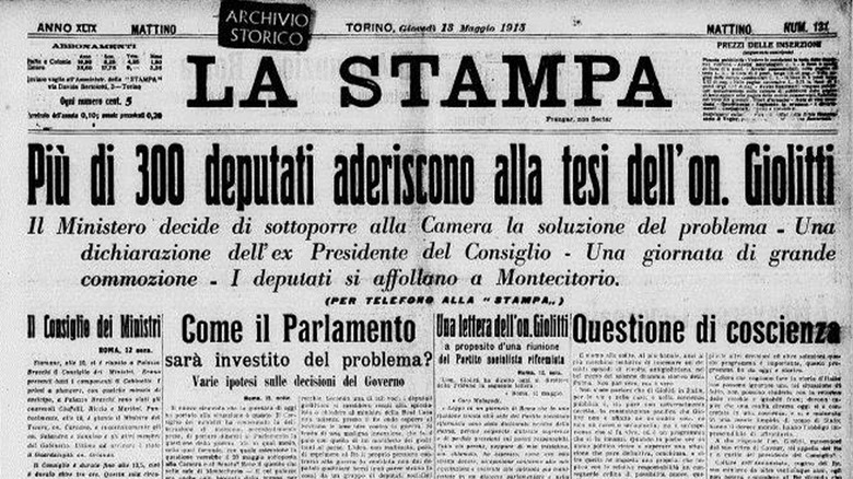 An image of the La Stampa newspaper.