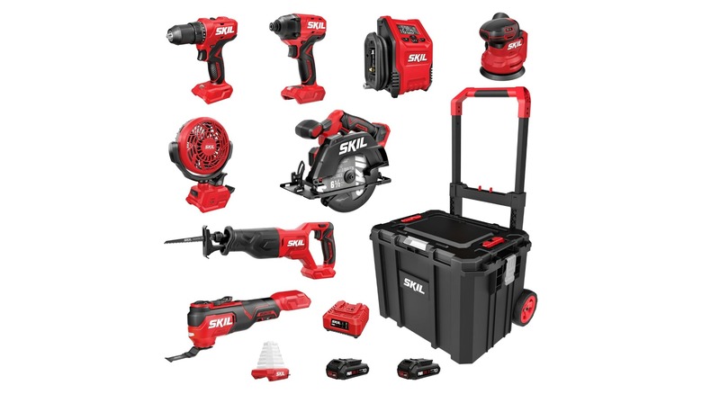 Skil PWR CORE 20V Brushless 9-Tool Combo Kit with Rolling Tool Box