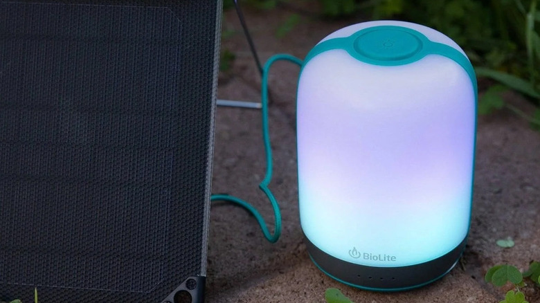 A BioLite Alpenglow 500 Light in use