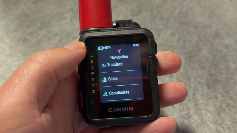 A Garmin inReach Mini 3 Plus in use