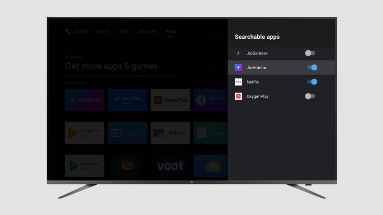Include TV apps to searchable list