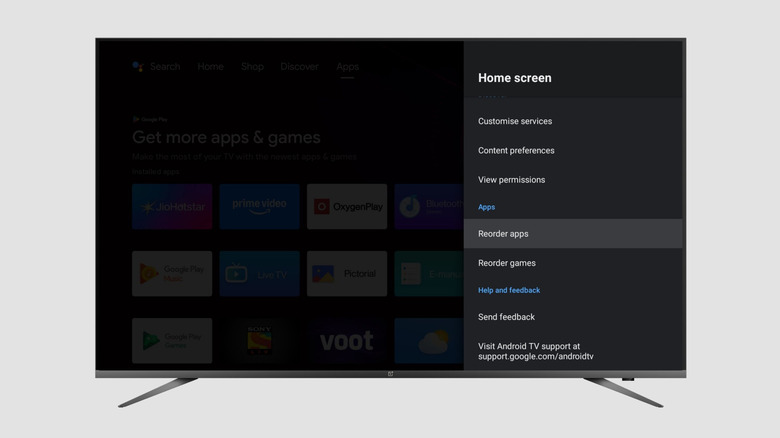 Reorder apps on the home screen
