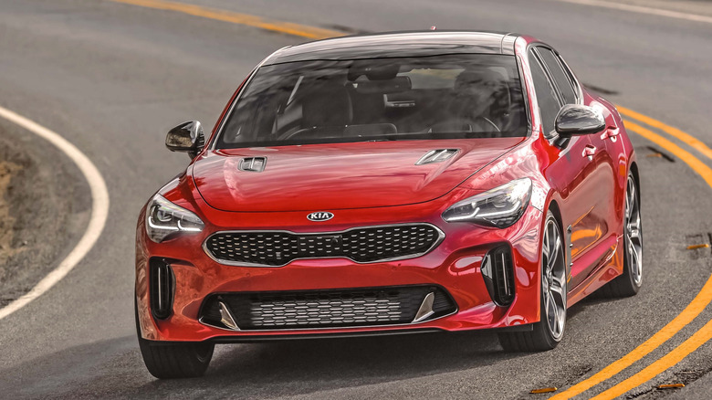 Kia Stinger on the road