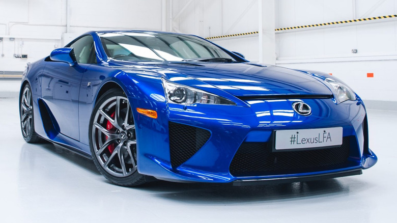 Lexus LFA in a warehouse