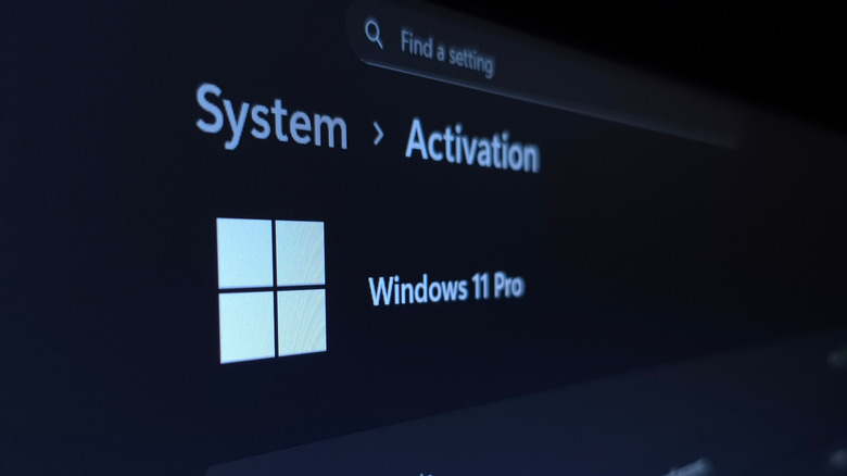 Windows 11 Pro System Activation screen in Settings