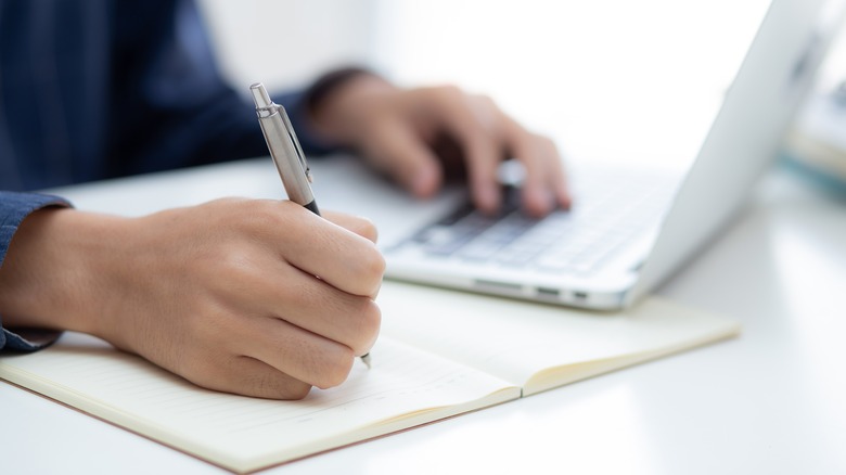 Writing down a selection of items