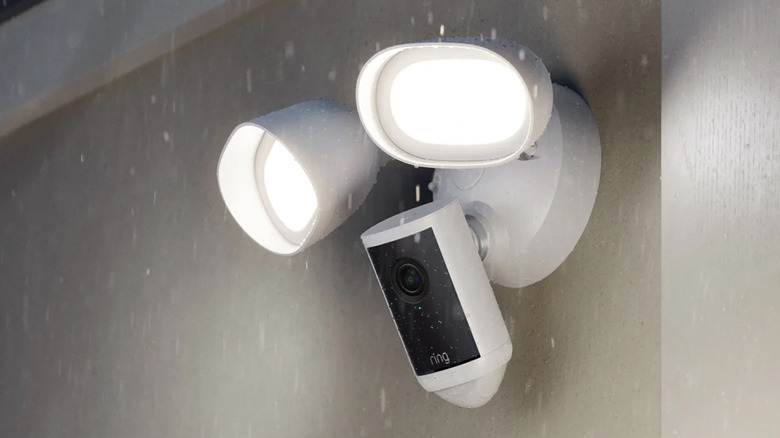 A close up shot of the Ring Floodlight Cam Pro Security Camera