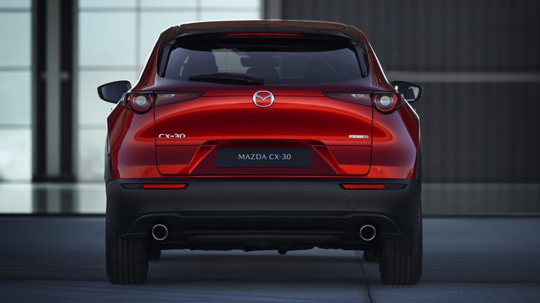 Rear closeup of the Mazda CX-30