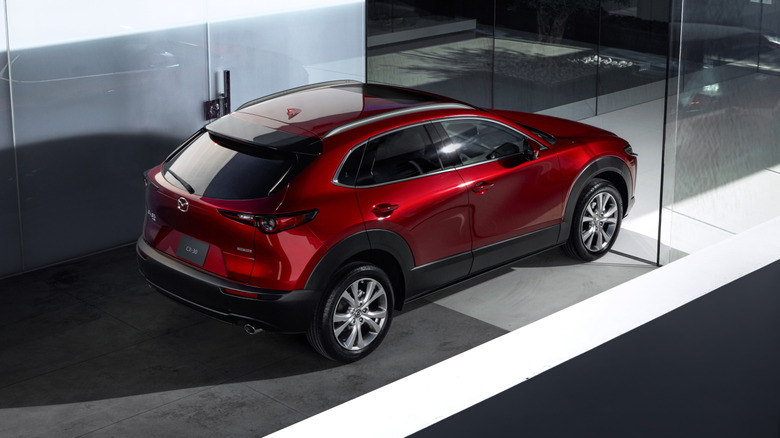 Rear 3/4 view of the Mazda CX-30