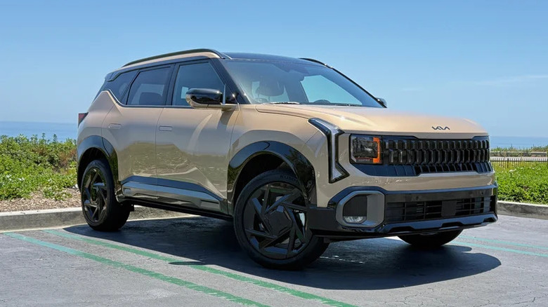 Redesigned 2027 Kia Seltos in a parking lot