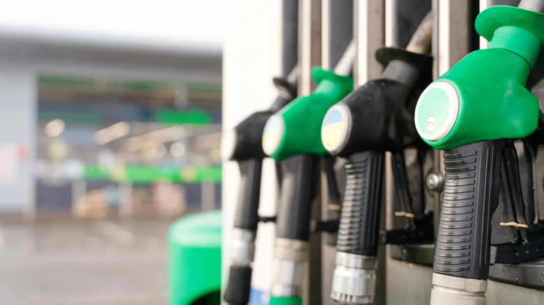 Pumps at a gas station