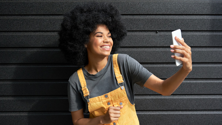 lady recording a video