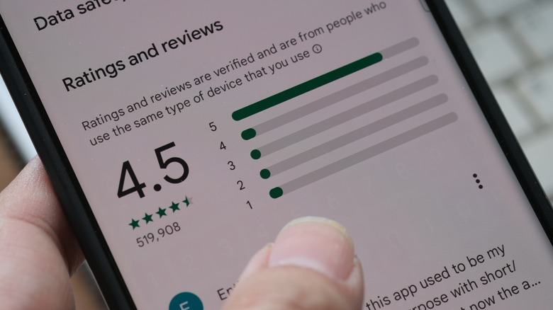 Reading reviews on the Google Play Store 