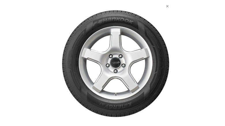 Hankook tire against white background