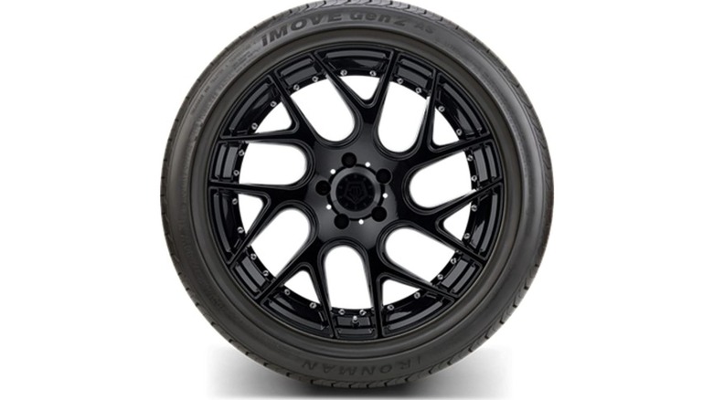 Ironman tire against white background