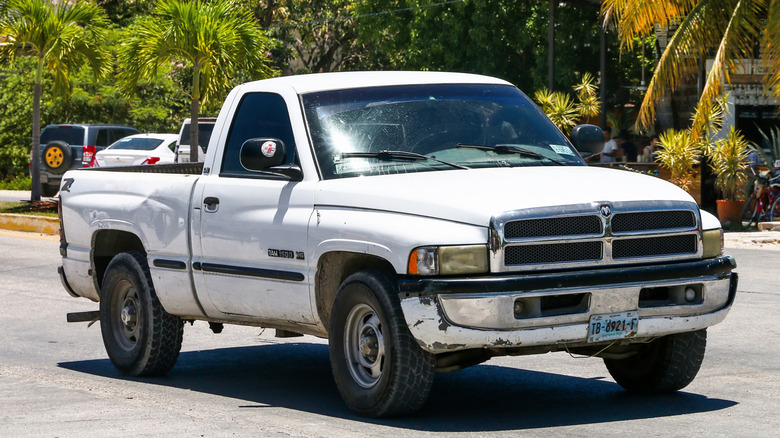 white Dodge truck