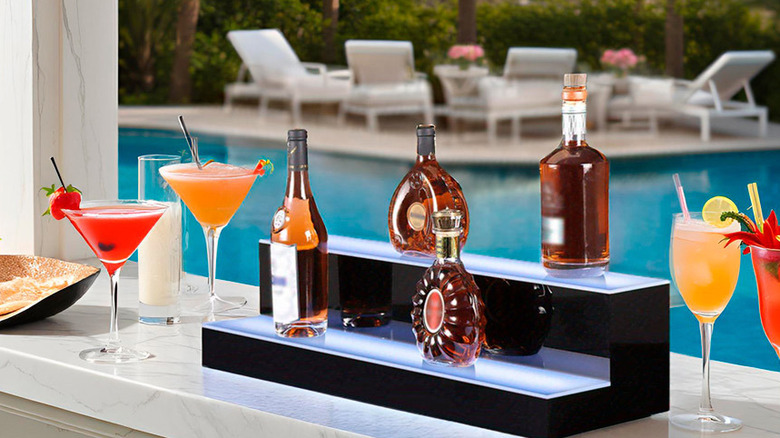 Mesailup LED bottle shlef by a pool