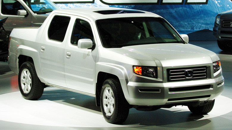 A 2006 silver Honda Ridgeline on display