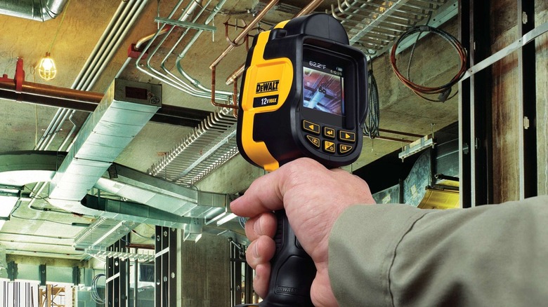 Person using DeWalt thermal camera