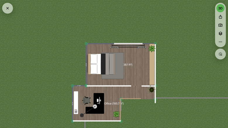 Planner 5D app on iPad with a house layout mock-up