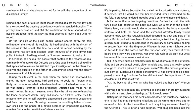 Readest app on iPad reading the Hexologists by Josiah Bancroft