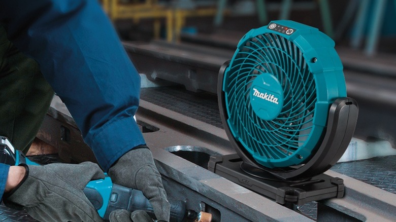 Makita work fan in workshop