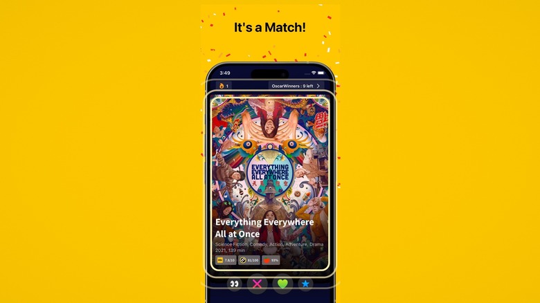 Movie night app yellow background
