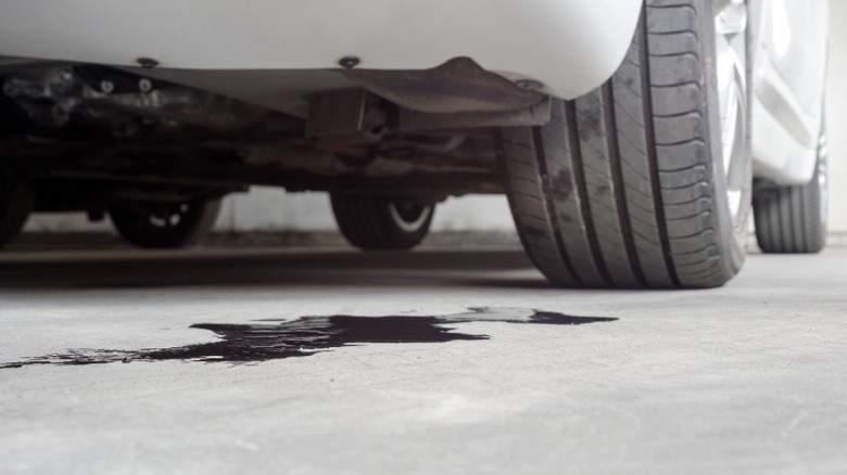 engine oil leak from a car