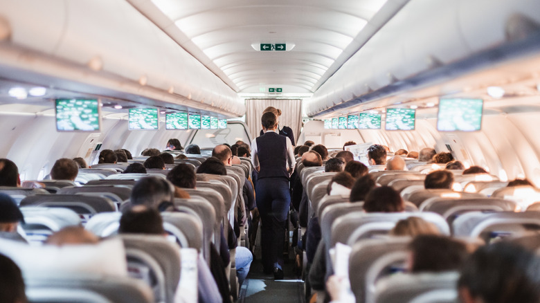 Full airplane cabin