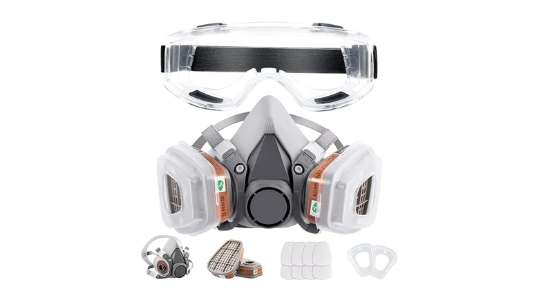 Respirator Mask and Safety Goggles Combination Kit