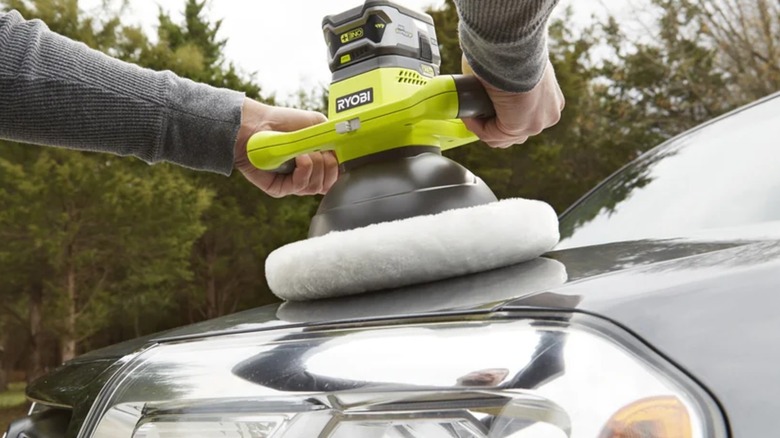 buffing car with Ryobi buffer