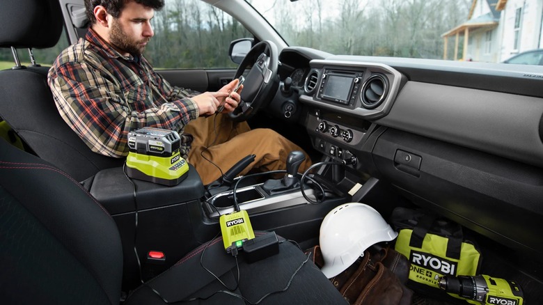 using Ryobi power source in a car