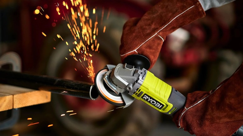 grinding metal with Ryobi angle grinder