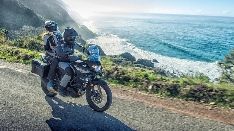 Kawasaki Versys-X 300 with a rider and passenger