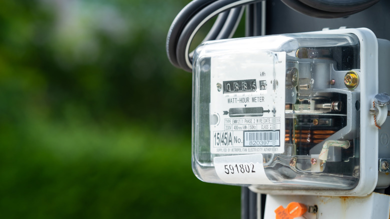 Close up of an electrical meter