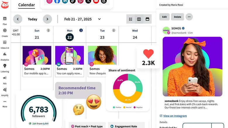 Screenshot of Hootsuite dashboard