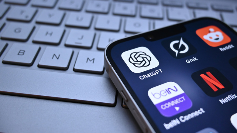 Smartphone with AI app icons