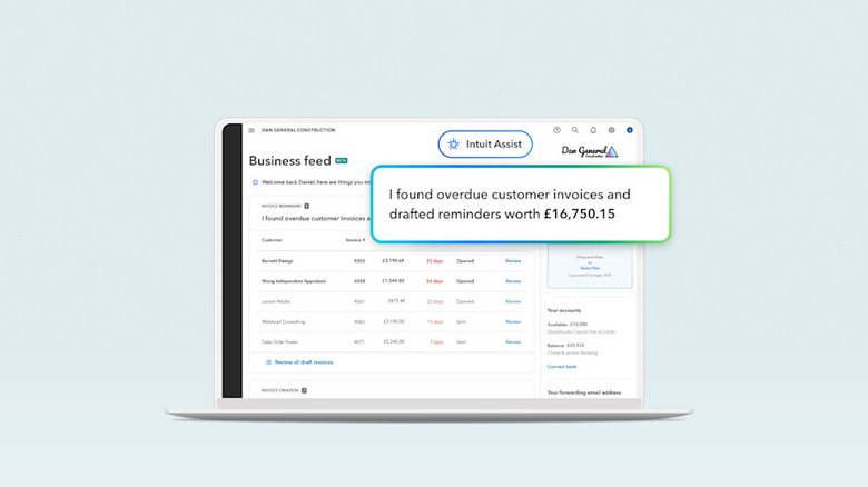 Quickbooks Intuit Assist example