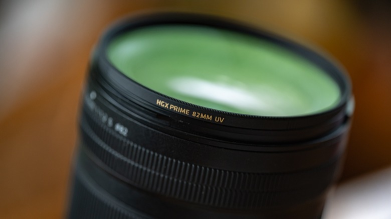 HGX prime 82mm UV filter attached to a Nikon 35mm f1.2 lens.