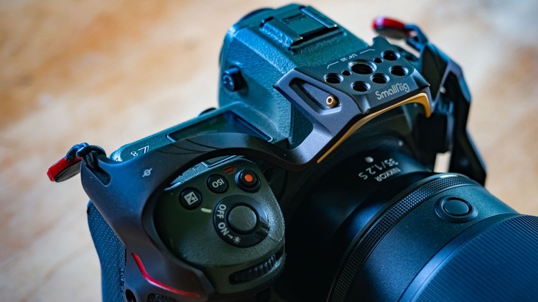 The Nikon Z8 with a Smallrig Night Eagle camera cage installed.