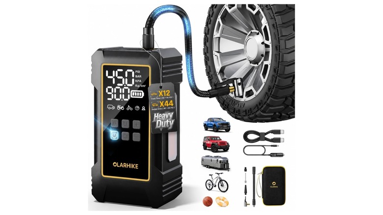 Digital tire inflator with various attachments
