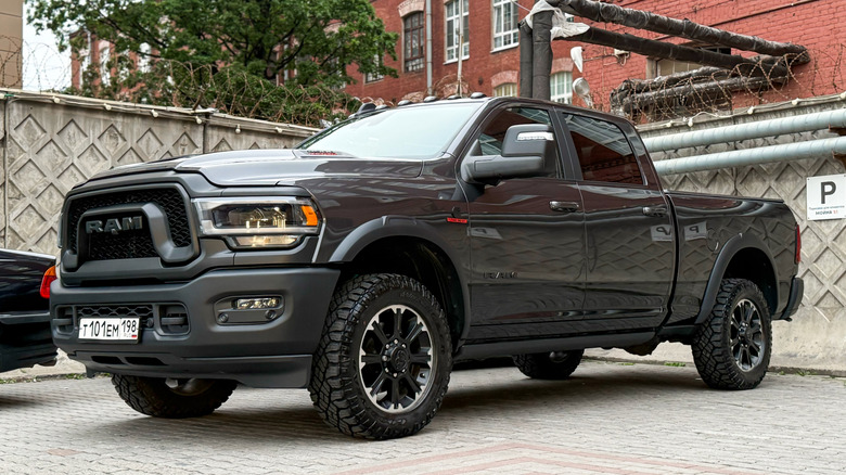 Gray Dodge RAM TRX 2500 truck in dark gray