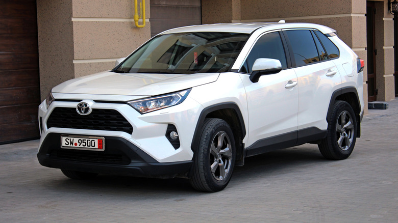 White Toyota RAV4 in white