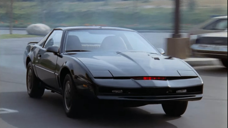 A clip from Knight Rider, showing KITT driving off on his own.