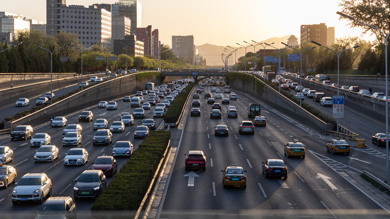 Busy traffic on the highway
