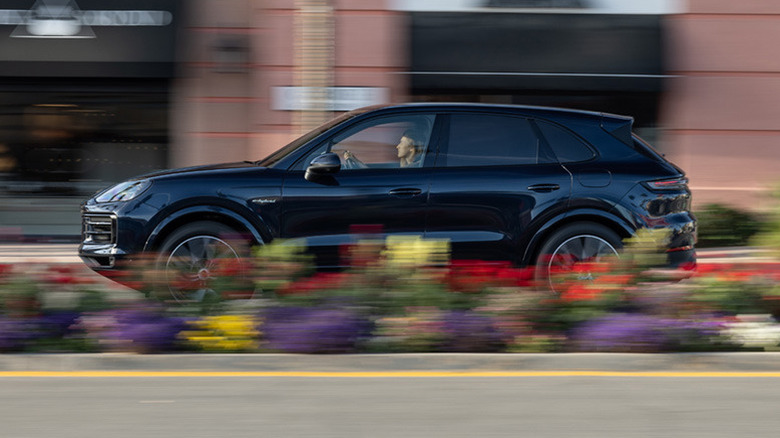 Porsche Cayenne E-Hybrid on the road