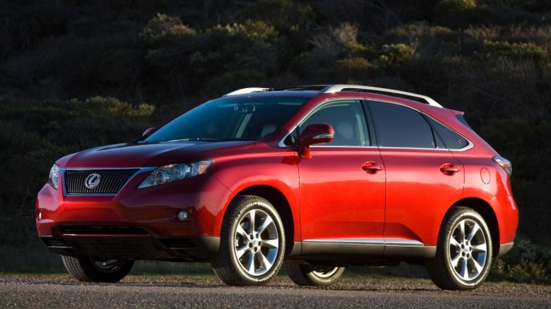 Red 2010 Lexus RX 350 parked