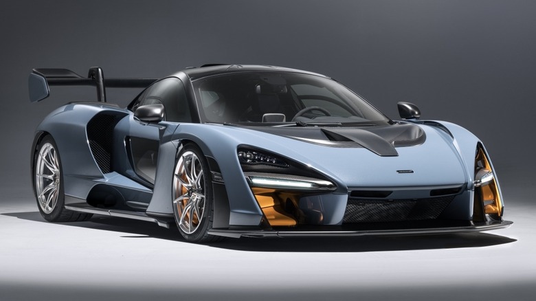 Front 3/4 of a parked McLaren Senna