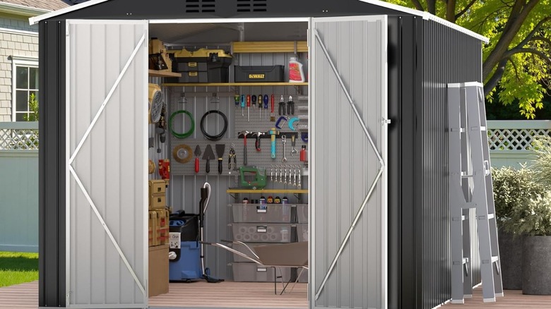 Benass shed with open doors